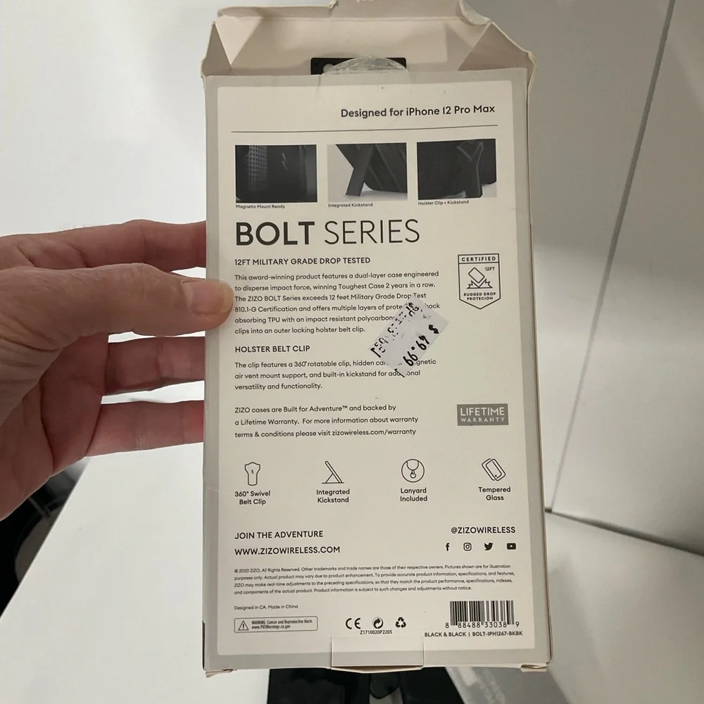 ZIZO Bolt Series for iPhone 12 Pro Max Phone Case w/Belt Clip, Kickstand, NIB